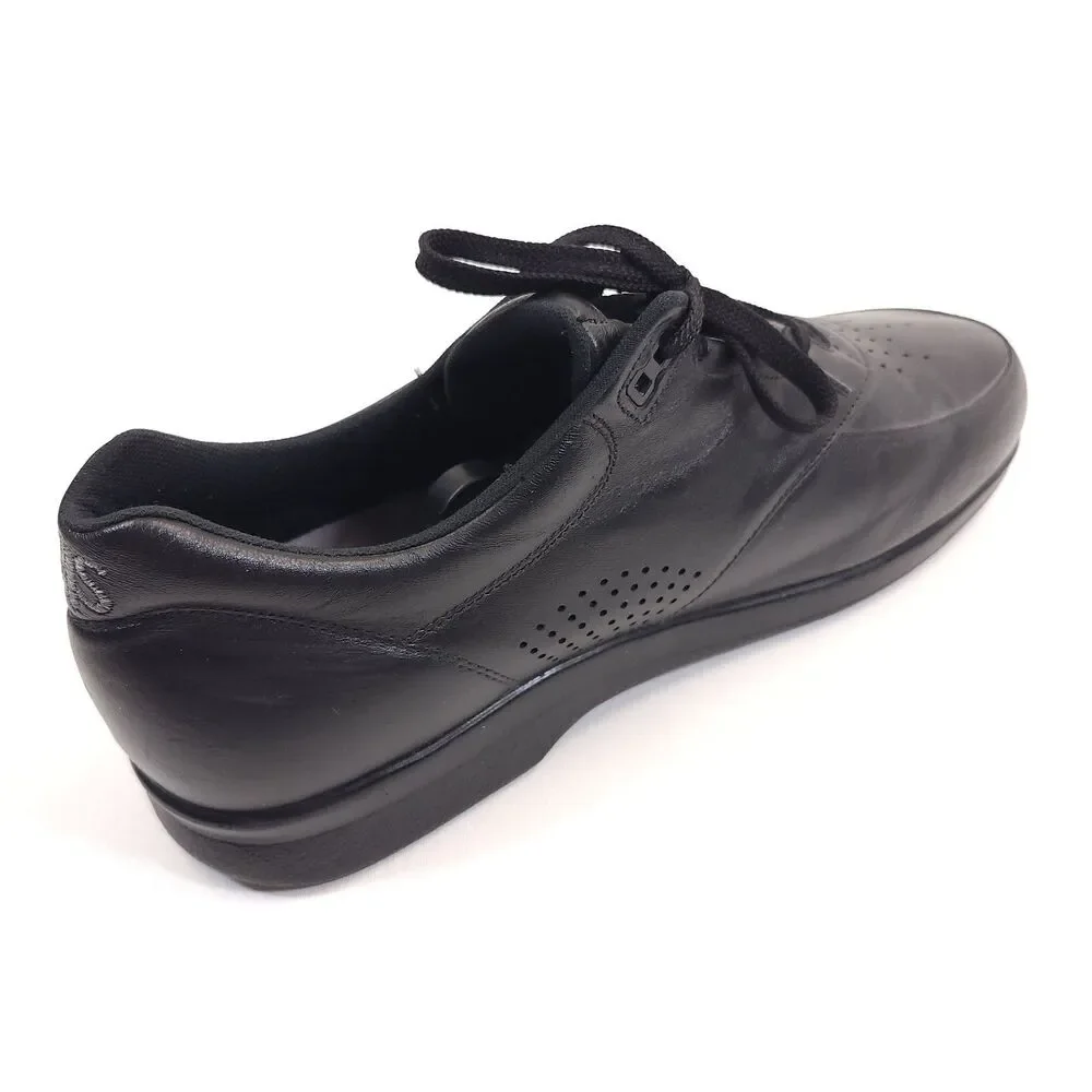 SAS Time Out Mens 12 M Black Leather Walking Shoes Comfort Lace Up Made In USA